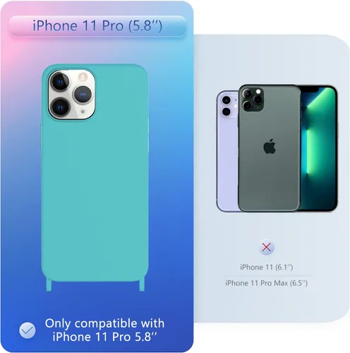 Vista 302 de Funda compatible con iPhone 8 Plus, iPhone 7 Plus/6 Plus/6S Plus con cordón, funda cruzada para iPhone con correa ajustable de silicona para iPhone