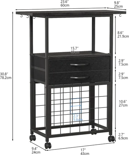 Vista 3 de VENNQD Organizador y soporte de almacenamiento compatible con máquinas Cricut, carrito de almacenamiento rodante/estante con 24 soportes de rollo