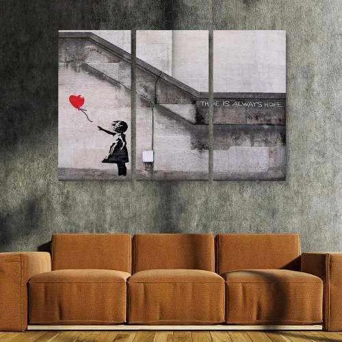 Vista 35 de Banksy Graffiti Street Art Colecciones de lienzos de arte callejero. Listo para colgar. Fabricado en Estados Unidos #FULL2