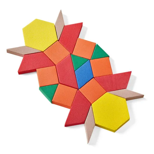 Vista 5 de hand2mind Bloques de patrón de espuma, formas geométricas para niños, juego de patrones, bloques de patrones para niños pequeños, formas para jardín