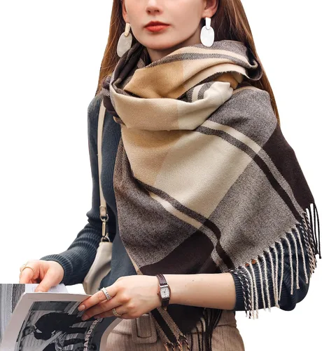 Vista 3 de SPELLTIVE Bufanda clásica de cachemira suave para mujer