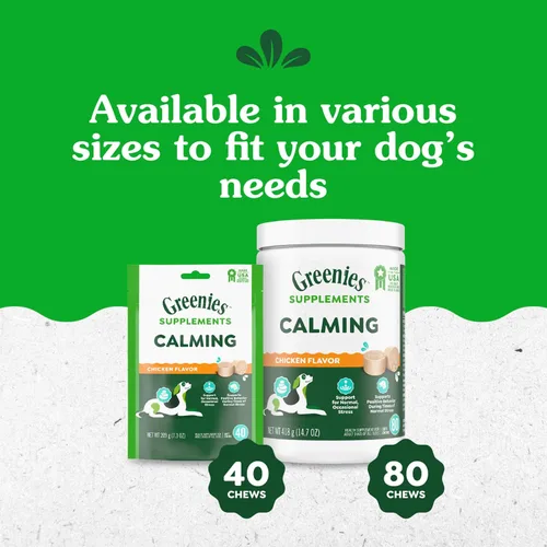 Vista 15 de Greenies Suplementos masticables calmantes para perros sabor a pollo, 7.3 oz. Contenedor de 40