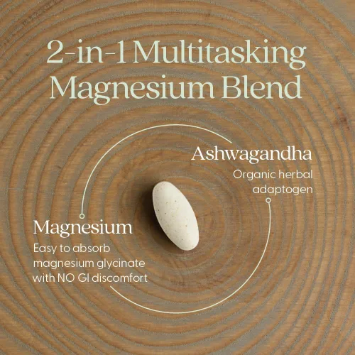 Vista 4 de New Chapter Suplemento de magnesio + Ashwagandha, 325 mg con glicinato de magnesio para relajación muscular y recuperación, salud del corazón