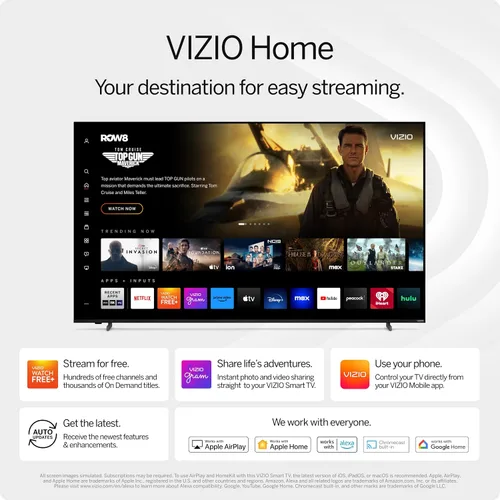 Vista 5 de VIZIO - Televisor inteligente LED 4K UHD de 43 pulgadas con Dolby Vision HDR, DTS Virtual: X, compatibilidad con Alexa, Chromecast integrado