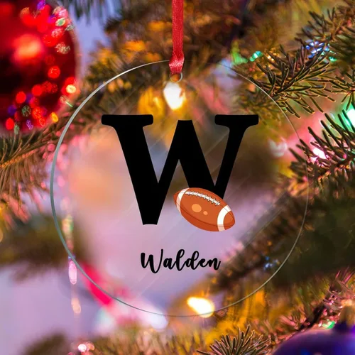 Vista 22 de Adornos colgantes personalizados con monograma inicial de letra A, árbol de Navidad, apellido personalizado, decoración de árbol de Navidad, feliz