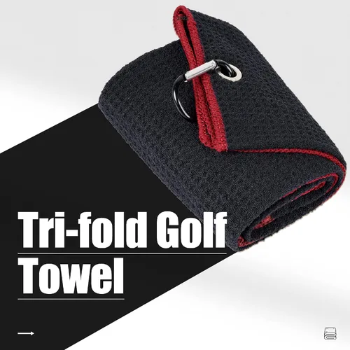 Vista 2 de Mile High Life Toalla de golf triple 16 x 24 pulgadas Tela de microfibra de alta calidad Patrón de gofre con clip de mosquetón resistente