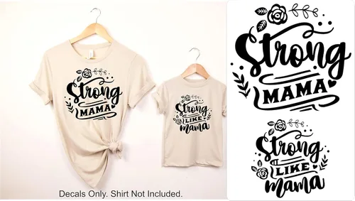 Vista 17 de SEC Apparel Mommy and Me - Parches de vinilo para planchar para camisetas, tela y ropa (Bessed Mama Mama's Blessing)