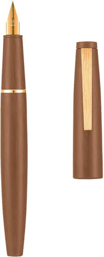 Vista 15 de Jinhao 80 pluma estilográfica de fibra de carbono cepillada negra con convertidor de tinta, 2 unidades, punta de 0.012 in