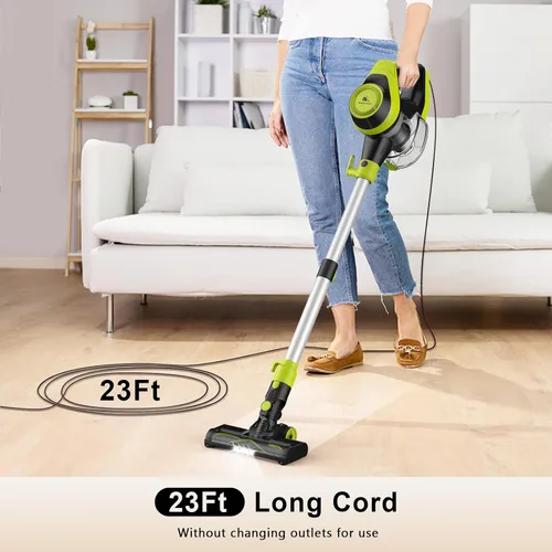 Vista 4 de Intercleaner Aspiradora con cable de 23 pies, 2 modos de operación, potente barra de succión, tubo ajustable de 19 a 30 pulgadas, aspiradora de mano