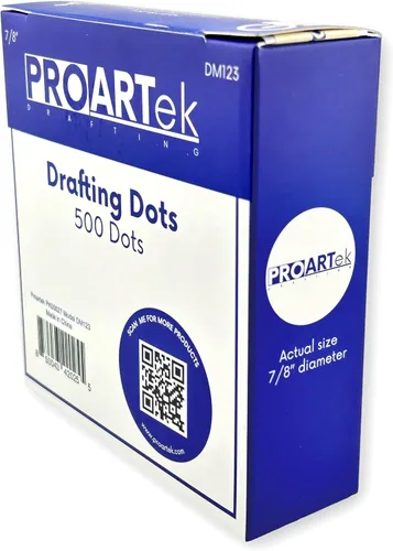 Vista 2 de Proartek PK00027 Modelo DM123 puntos de dibujo; 500 puntos de dibujo de 7/8 pulgadas de diámetro; adhesivo de baja adherencia; fácil de quitar,