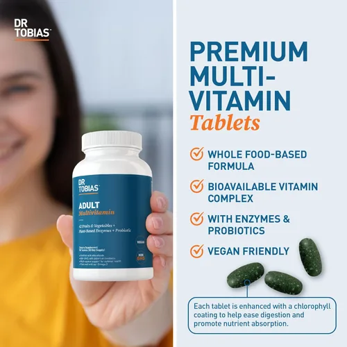 Vista 7 de Dr. Tobias Aceite de pescado Omega 3 y multivitamínico para adultos incluye probióticos y enzimas a base de plantas que promueven la salud general