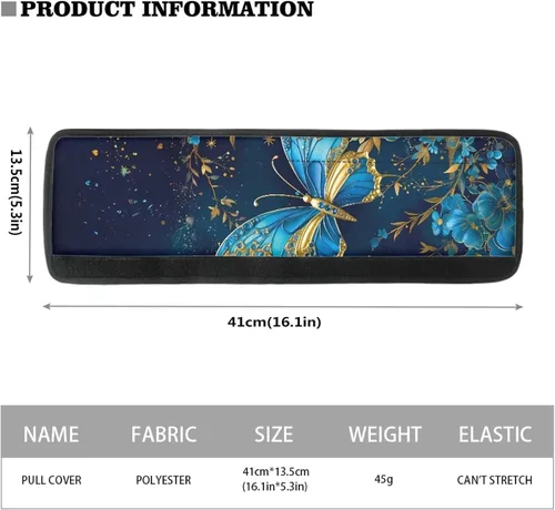 Vista 5 de DISNIMO Juego de 2 fundas para manijas de puerta de refrigerador con diseño floral de mariposa azul, protector de decoración de electrodomésticos