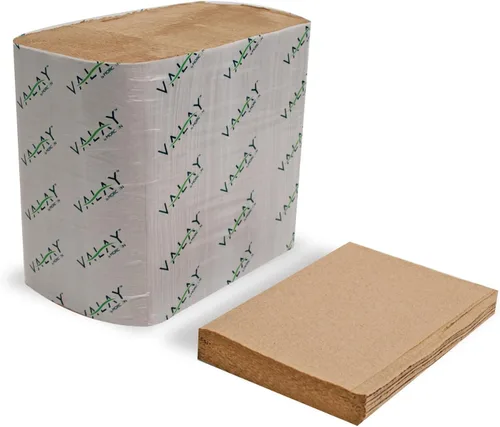 Vista 2 de Servilletas dispensadoras, entreplegadas, 2 capas, 6 1/2 x 8 1/4, kraft, 6000/cartón