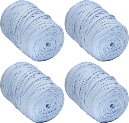 Vista 12 de 400g de hilo de tela elástica para tejer con ganchillo para DIY, 119 metros de hilo de espagueti grueso para tejer para proyectos de bolso, cesta