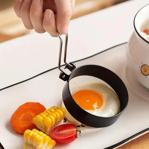 Vista 4 de Premier Housewares - Juego de 2 anillos antiadherentes para huevos, redondos, color negro