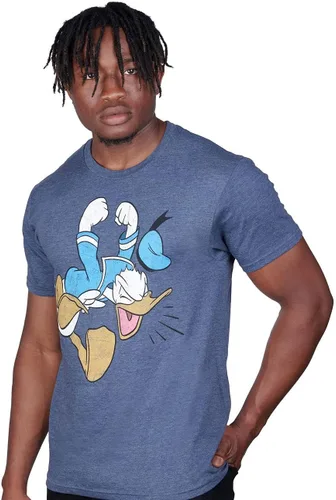 Vista 4 de Disney Camiseta tamaño matrimonial de Donald Duck Tantrum para hombre, Azul Patchwork