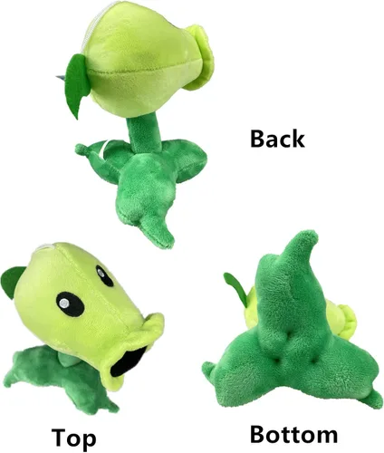 Vista 4 de JHESAO 7 "Plantas y Zombies PVZ Peluche Peashooter Juguetes PVZ 1 2 Peluche Suave Zombies Muñeca Green Pea Shooter Juguete de peluche Nuevo