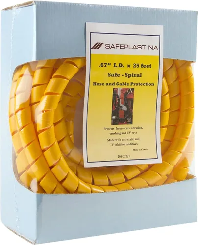 Vista 6 de Caplugs Serie SPPC – Safeplast Safe-Spiral - Envoltura en espiral precortada, manguera y protector de cable, HD-PE negro, diámetro exterior de 0.67