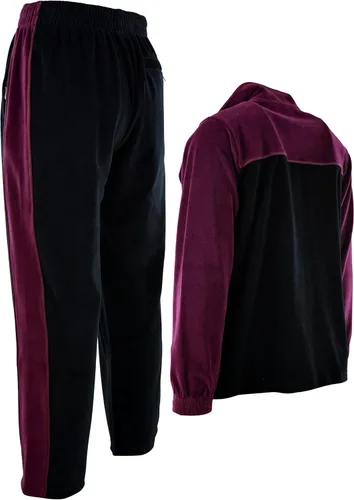 Vista 4 de ChoiceApparel Chándal de terciopelo para hombre con bolsillos con cremallera