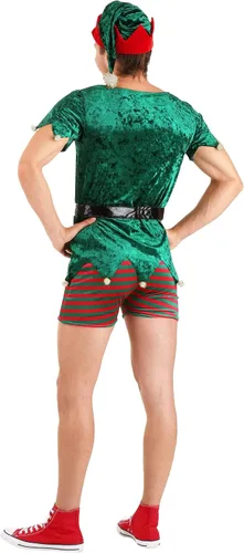 Vista 3 de Disfraz sexy de elfo de Navidad para hombre