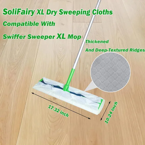 Vista 2 de Recargas de paños de barrido seco XL para Swiffer Sweeper X-Large, recargas de almohadillas secas desechables XL, recargas de paños de piso secos