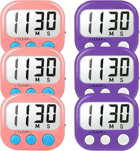 Vista 14 de Temporizadores de aula para profesores y niños, temporizador digital magnético grande, suministros para profesores, paquete de 2, azul y verde