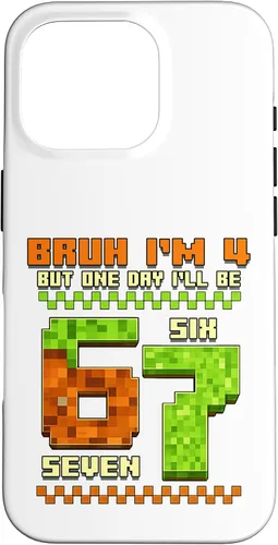Vista 20 de Bruh I'm 4 But One-Day I'll Be 67 Retro 4th Birthday Kids Case for iPhone 17