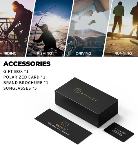 Vista 7 de KALIYADI Gafas de sol polarizadas para hombre, gafas de sol clásicas para conducir, pescar, golf con protección UV400