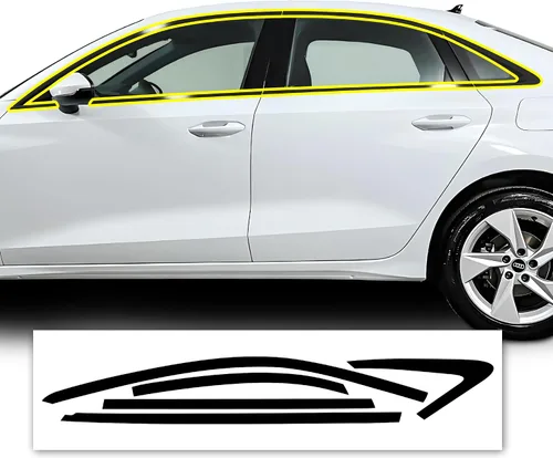 Vista 8 de BOGAR TECH DESIGNS Kit de revestimiento de vinilo precortado para Audi A3 2022-2024, acabado opaco negro brillante