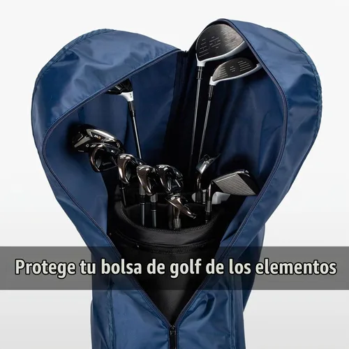 Vista 6 de Funda impermeable de PVC 300D para bolsa de golf, bolsa de golf, duradera, ligera y fácil de maniobrar Negro