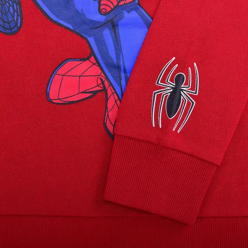 Vista 3 de Marvel Sudadera con capucha Spiderman para niños pequeños y pequeños, color rojo