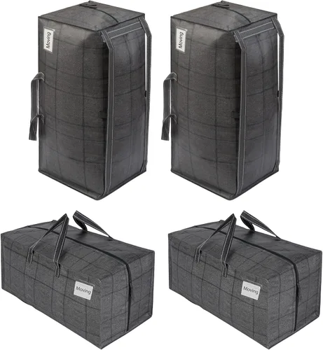 Vista 27 de VENO Paquete de 2 bolsas de mudanza con correas de mochila, resistentes, alternativas de cajas de mudanza, suministros de embalaje, bolsas