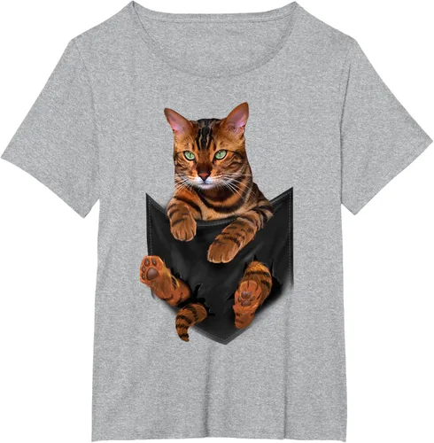 Vista 90 de Camiseta de bolsillo con estampado de tigre y gato Negro