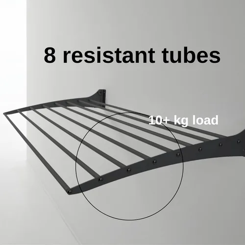 Vista 3 de foxydry Rejilla de secado plegable para montar en la pared, plegable que ahorra espacio, 24 pulgadas Negro - Cerrando