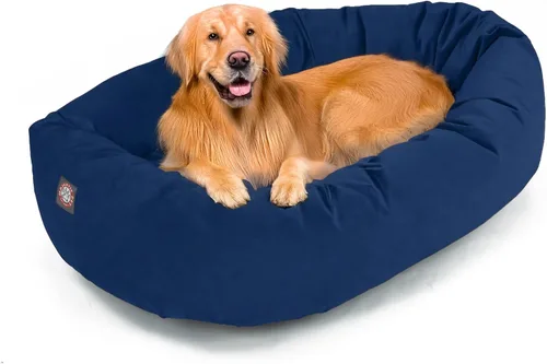 Vista 18 de Majestic Pet Cama para Perros de 52 Pulgadas de Ante Calmante Lavable 52x35x11 (Pulgadas) – Acogedora Cama Redonda para Perros con Forma de Dona