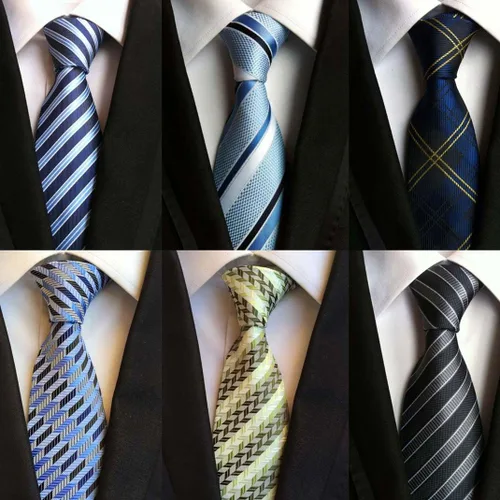 Vista 20 de WeiShang Lote de 6 corbatas clásicas de seda para hombre, corbatas tejidas jacquard Style 29