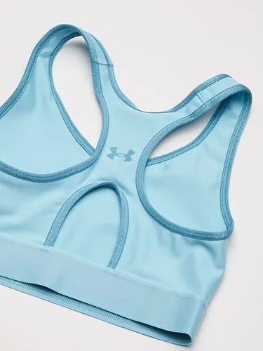 Vista 4 de Under Armour Amour - Sujetador medio con agujero de cerradura color verde limaazul marino medianoche