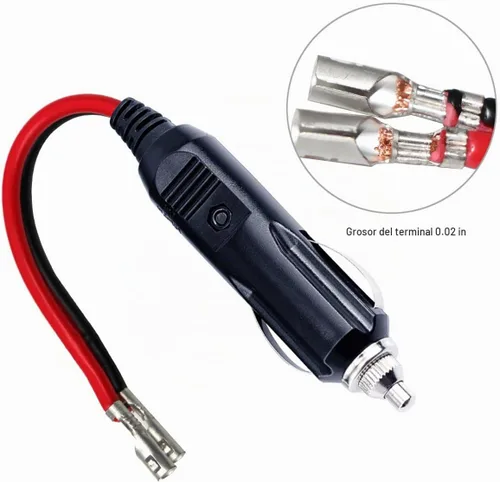 Vista 2 de Enchufe de repuesto para encendedor de cigarrillos – Enchufe de cigarro macho de 12 voltios con cables Adaptador de coche Conectores de cargador