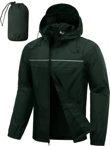 Vista 23 de SWISSWELL Mens Rain Jacket & Coats Packable Lightweight Waterproof Hooded 017-negro