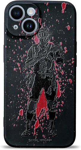 Vista 76 de SIMPLYMDRN Funda delgada para iPhone 12 Pro Max, diseño de guerrero, funda genial para hombres, funda de soldado de combate, delgada y flexible