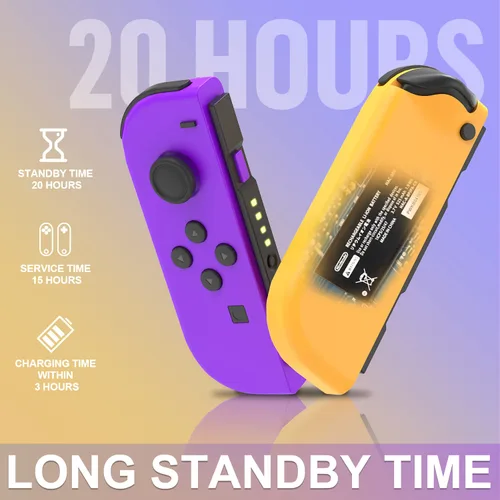 Vista 4 de YU33 Joypad for Nintendo Switch Controller, Left Right Wireless Joypad Controllers Compatible With SwitchSwitch LITE, OrangePurple Joy-Pad for