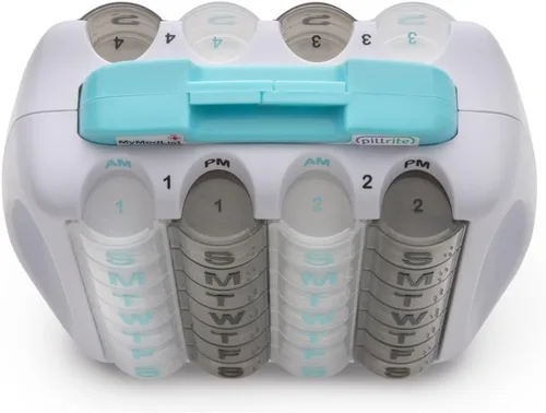 Vista 7 de Organizador de pastilleros para medicamentos y suplementos, 3 ¾ pulgadas x 7 pulgadas, clasificador de medicamentos de 28 días, apto para FSA y HSA