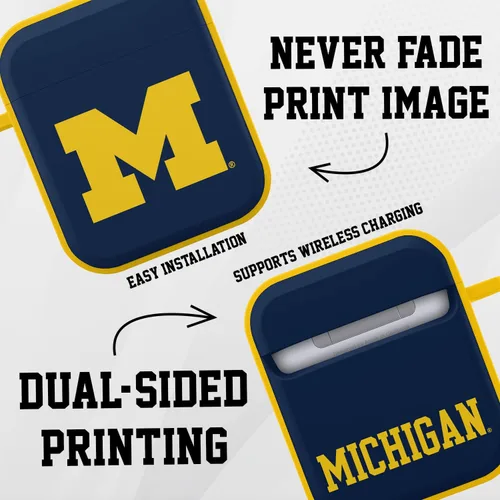 Vista 2 de Michigan Wolverines HDX - Funda compatible con Apple AirPods Gen 1 y 2 (clásico)