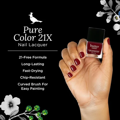 Vista 2 de butter LONDON PC21X Esmalte de uñas – Secado rápido, color de larga duración con acabado similar al gel y laca de uñas resistente a las virutas que