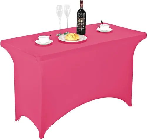 Vista 65 de FORLIFE - Funda de mesa de elastano, mantel ajustado de 4 pies para mesas rectangulares, funda elástica para patio, universal para bodas, banquetes