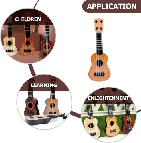 Vista 6 de STOBOK Juguete musical de guitarra para niños, mini ukelele clásico, instrumento educativo musical para niños, principiantes, escuela
