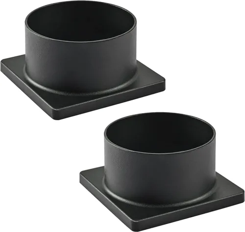 Vista 8 de Adaptador de base de montaje en muelle para poste de 3 pulgadas de diámetro, aluminio fundido negro, base de luz para poste para terraza, porche