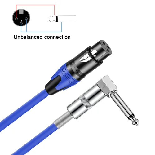 Vista 3 de (2 unidades/1.5 pies) XLR hembra a 1/4 TS ángulo recto, cable de micrófono hembra de 1/4 TS a XLR hembra, para mezclador de micrófono, instrumentos