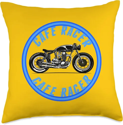 Vista 4 de American Cafe Racer Motorcycle Apparel and Merch Cafe Racer Biker Men Women Adult Teens Boys Girls Kids Youth Throw Pillow, 16x16, Multicolor