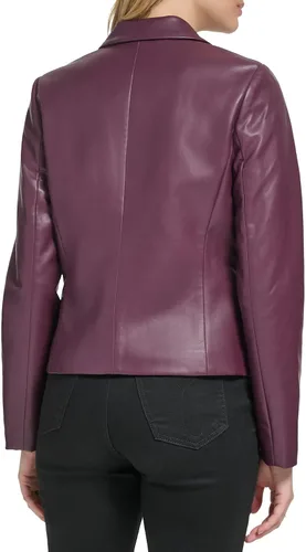 Vista 2 de Calvin Klein Blazer de piel sintética con un botón para hombre